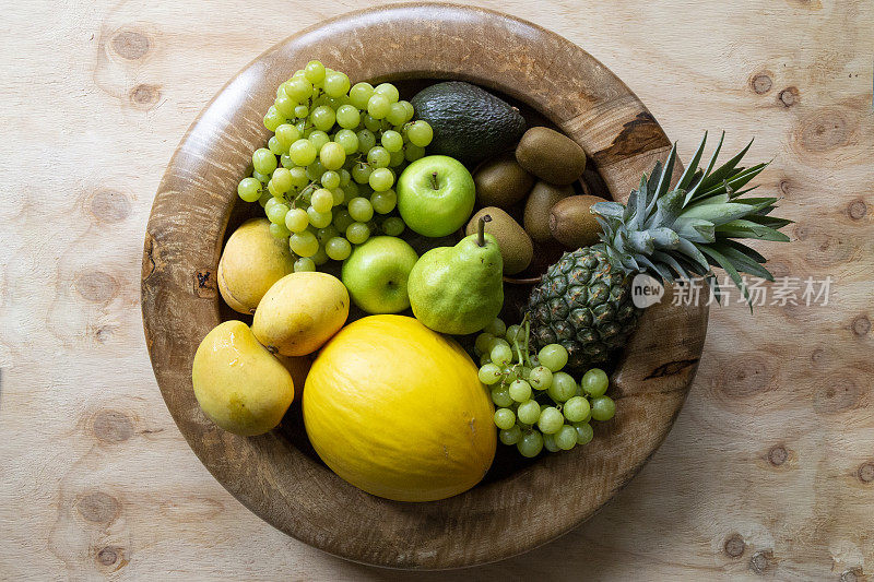 黄色和绿色的水果