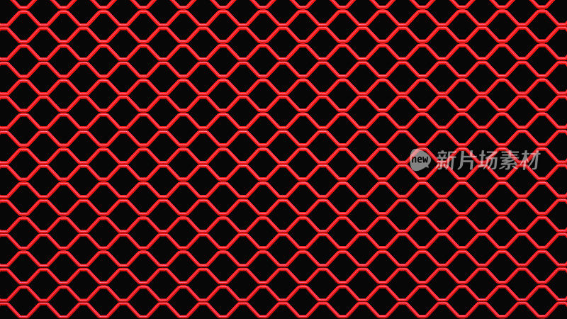近距离上一个钻石形状的红色丝网背景孤立在黑色
