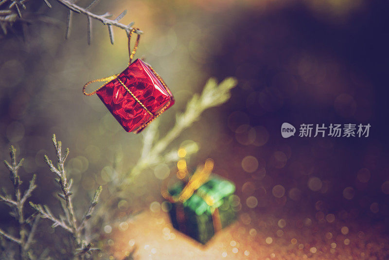 挂在树上的圣诞装饰