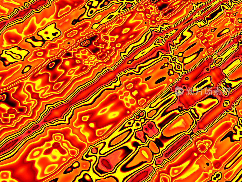 火焰火焰图案熔岩卡通抽象斑点泡沫流动性不均匀飞溅形状火山爆发液体墨水背景Ebru仿红黄橙黑梯度迷幻扭曲涂鸦分形美术
