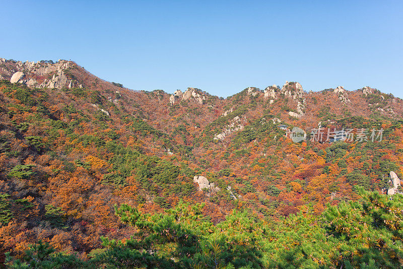 秋天的首尔道峰山和万月寺