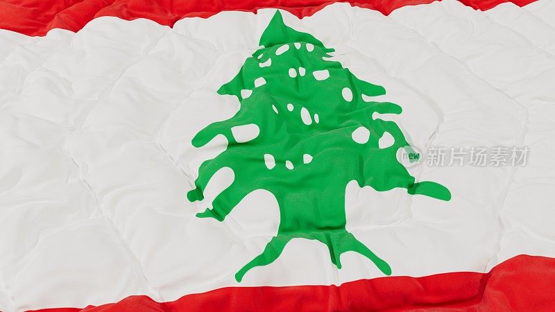 黎巴嫩国旗高细节波浪形背景