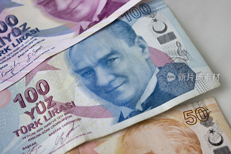 土耳其货币与atatatrk肖像