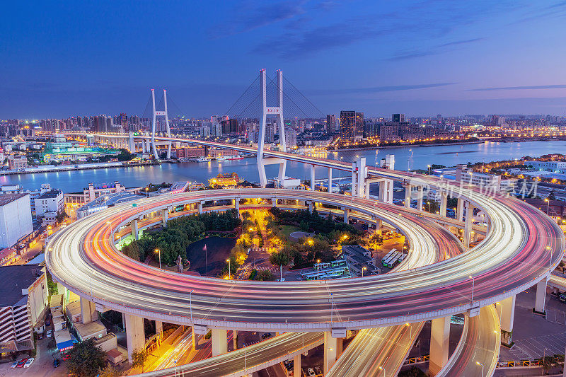 上海天际线日落