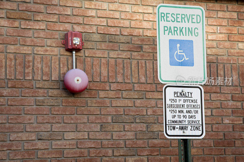 残疾人停车、预留停车和罚款标志