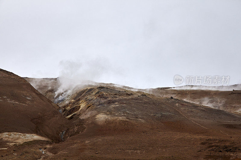 Námafjall冰岛北部Hverir地热区的山