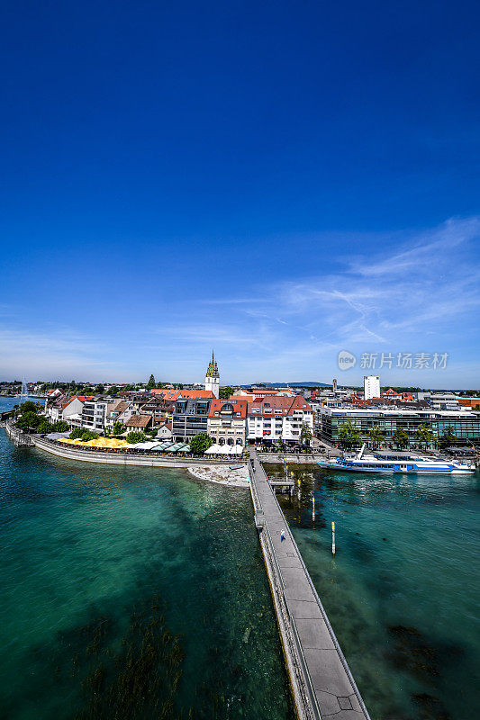 德国Friedrichshafen和Bodensee全景鸟瞰图