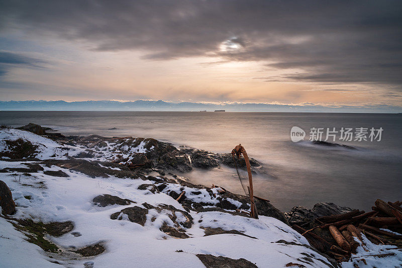 维多利亚州的雪景海景