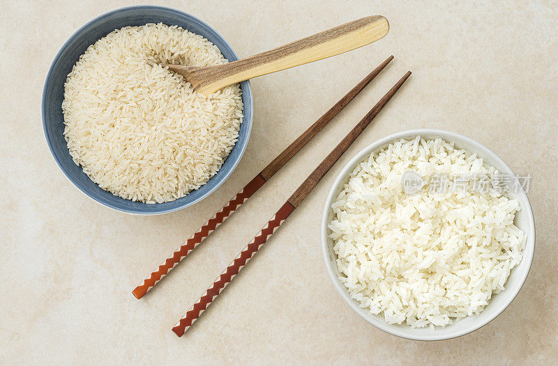 生米和熟白米