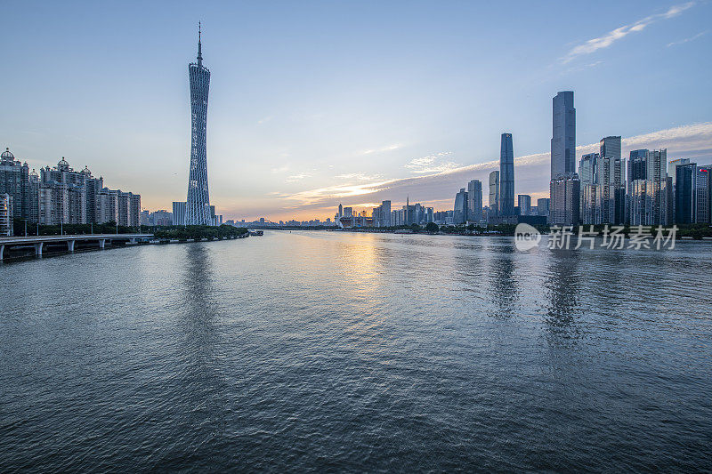 中国广州城市天际线的建筑景观