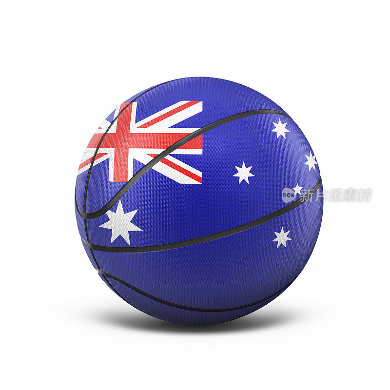 澳大利亚国旗篮球，物体+阴影剪辑路径