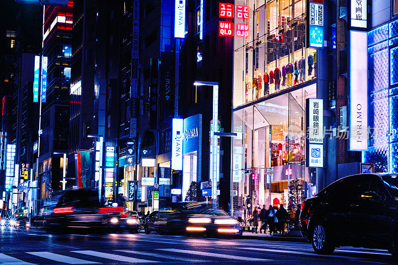 东京银座的夜景