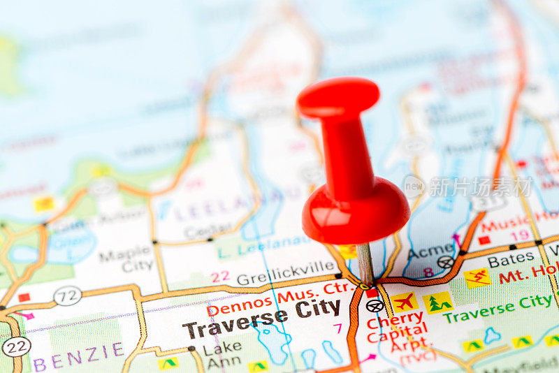 美国首都城市地图系列:特拉弗斯城，密歇根州