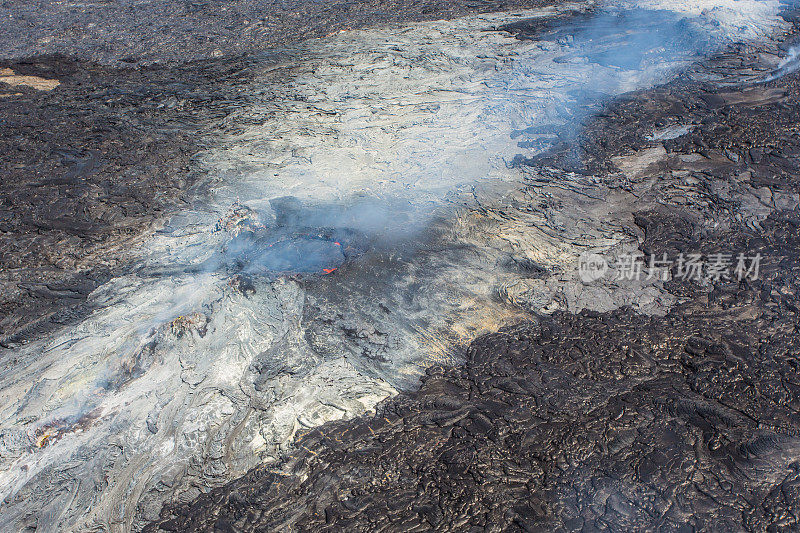 火山和熔岩的航拍