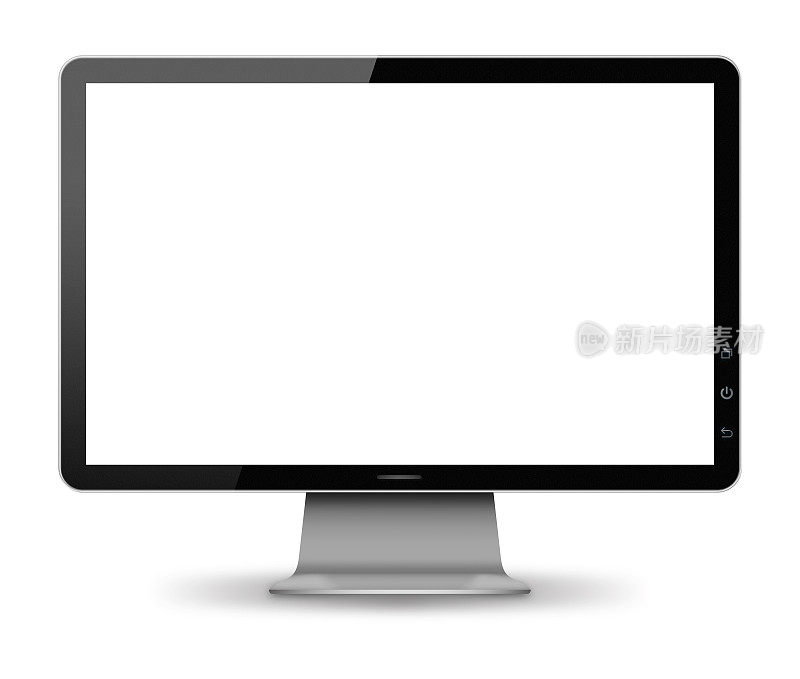 (剪切路径!)空白的电脑显示器孤立在白色背景上
