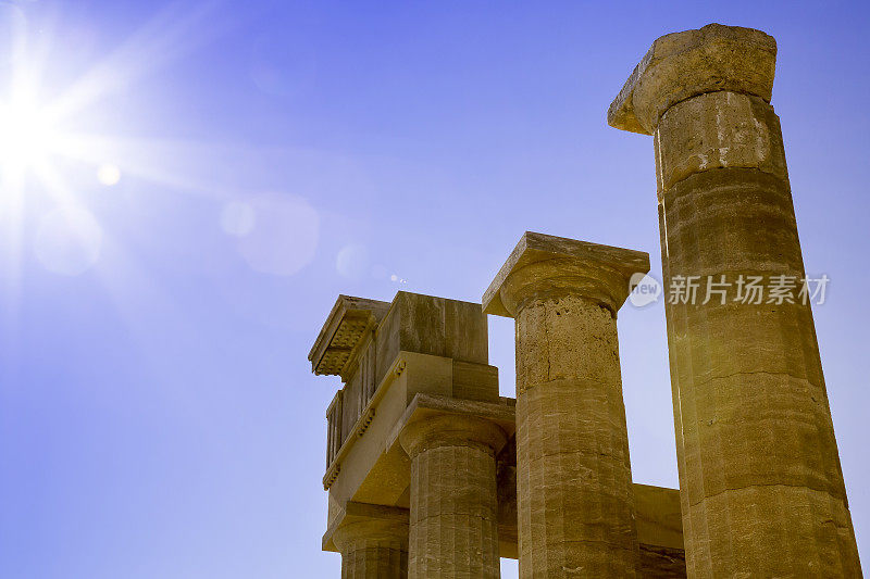 林多斯卫城圆柱，希腊