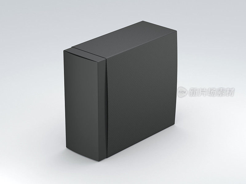 黑盒硬纸板包装，盖上灰色背景
