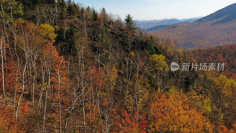 阿迪朗达克高峰，纽约，猫头鹰头瞭望台，秋天的颜色