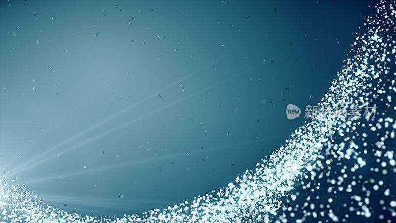 抽象亮蓝色粒子背景3d插图