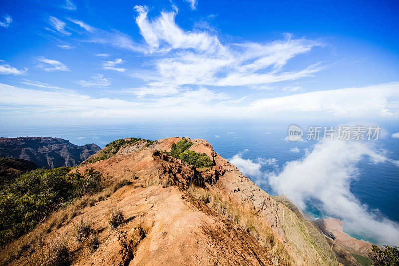 夏威夷考艾岛西海岸的纳帕利海岸