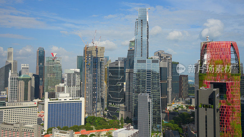 新加坡市中心CBD的天际线全景