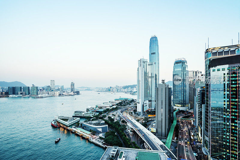 香港的天际线。