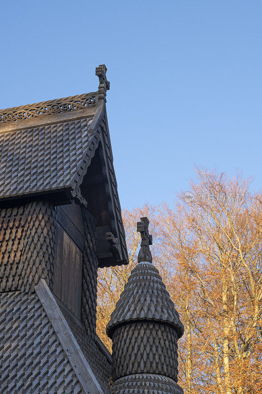 挪威中世纪的柏油木板教堂
