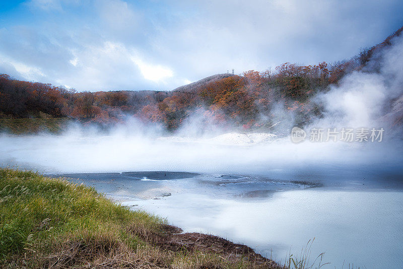 日本北海道登别的大浆沼湖