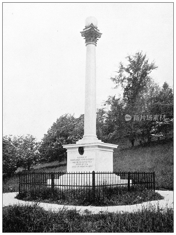 美国中部历史城镇的古老黑白照片:布鲁克林，马里兰州400座纪念碑