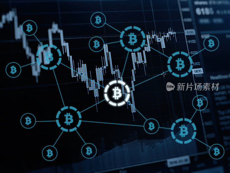 比特币加密货币区块链货币金融投资图表数据