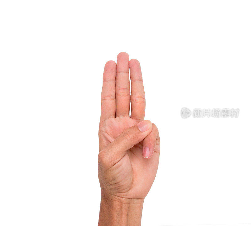 3个手指的手势向上