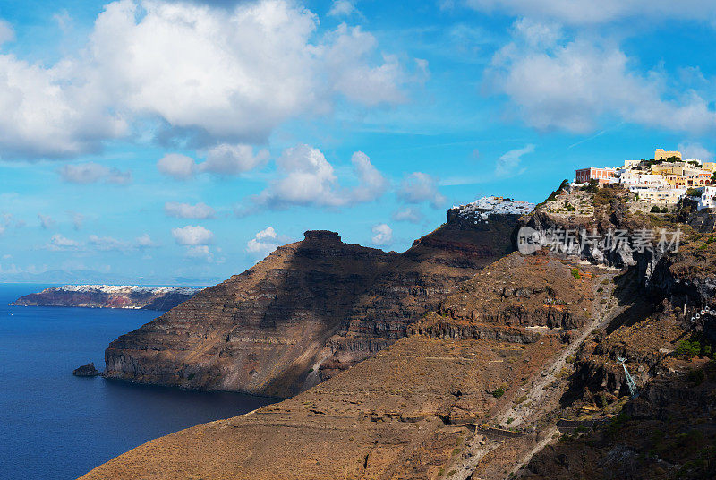 希腊圣托里尼火山景观