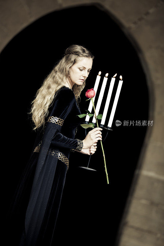 中世纪公主与玫瑰