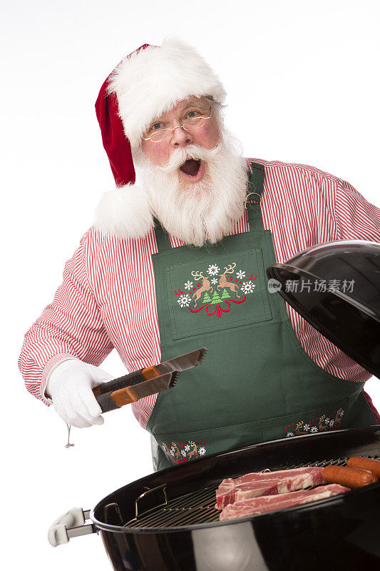 真正的圣诞老人准备好烤肉了