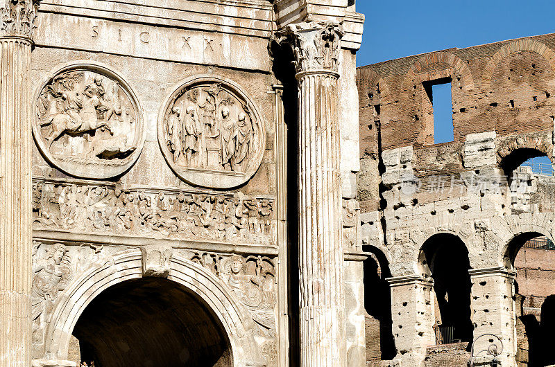 罗马的凯旋门和斗兽场