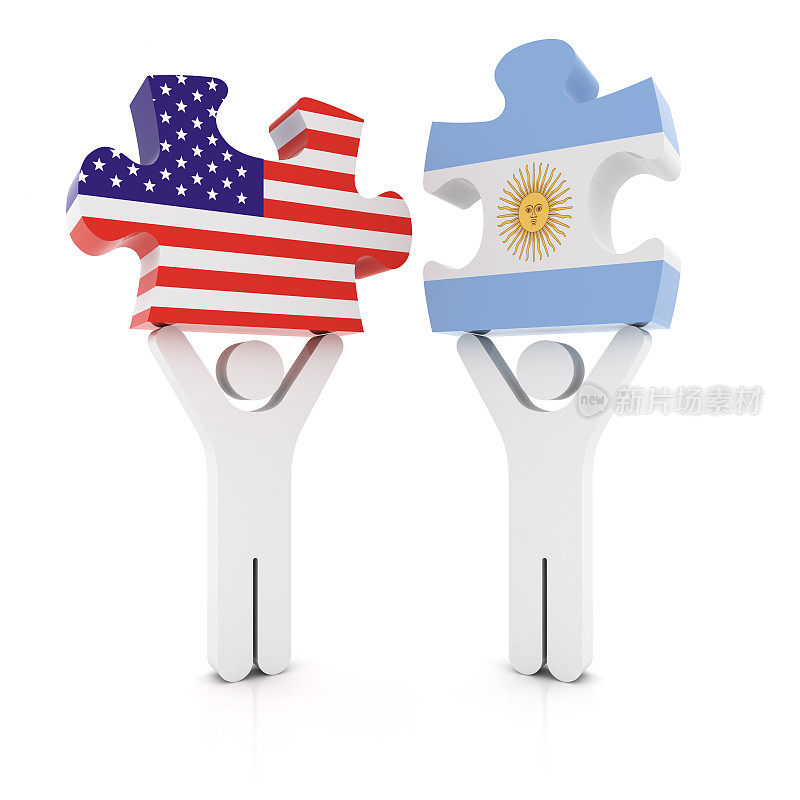 阿根廷美国拼图概念