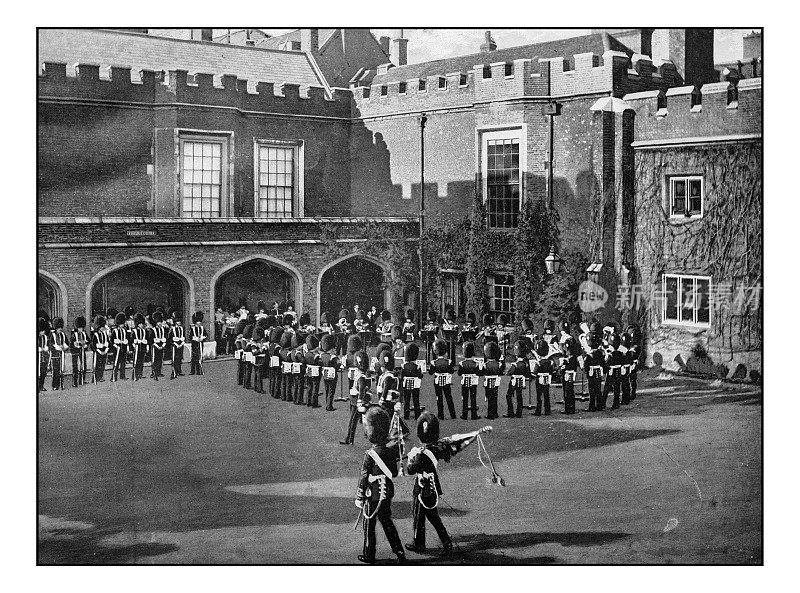 伦敦古董照片:圣詹姆斯宫卫兵换岗