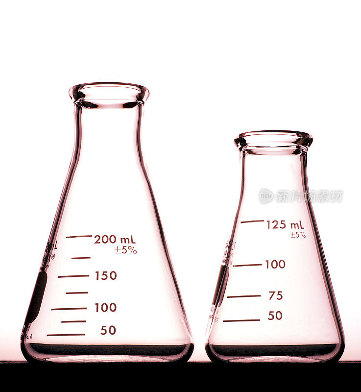 两个带红色的锥形烧瓶