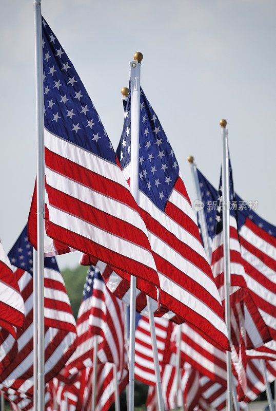阵亡将士纪念日的美国国旗