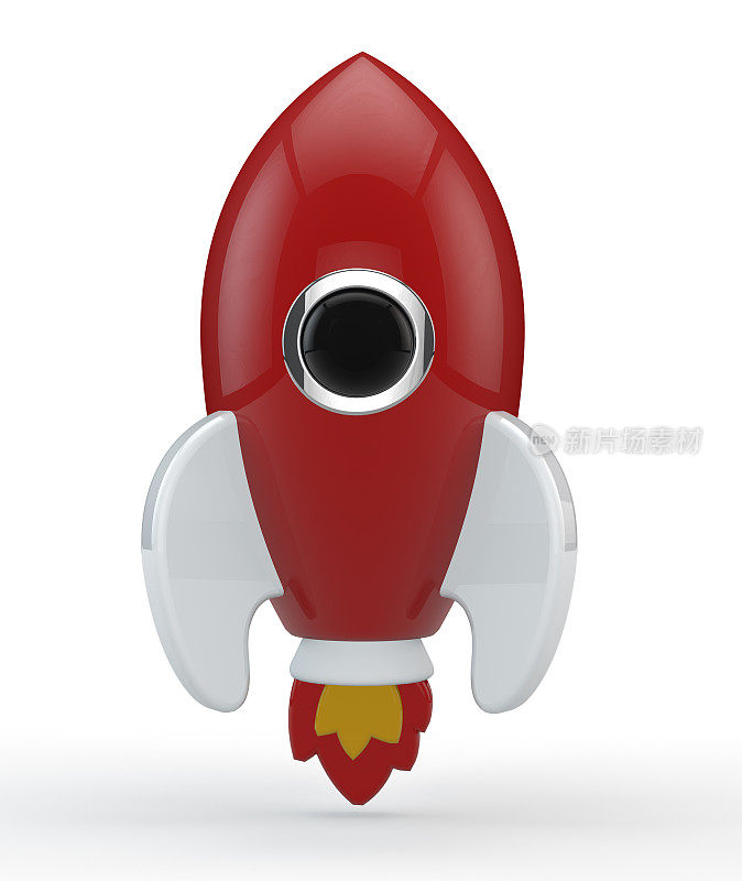 一个象征性的火箭的3D渲染