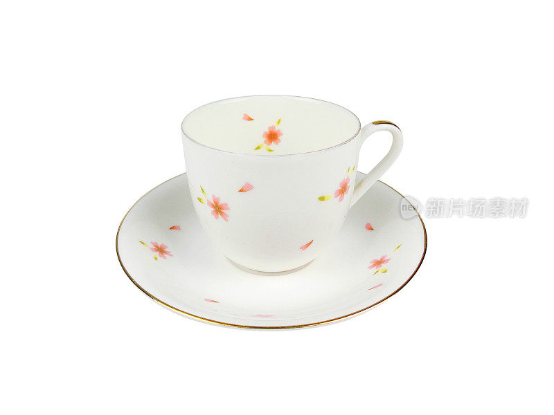 一套白色背景的中国茶杯