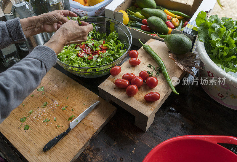 准备新鲜蔬菜沙拉