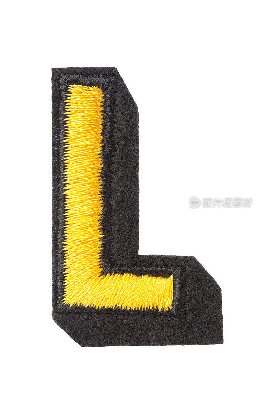 大写字母L，用线缝合