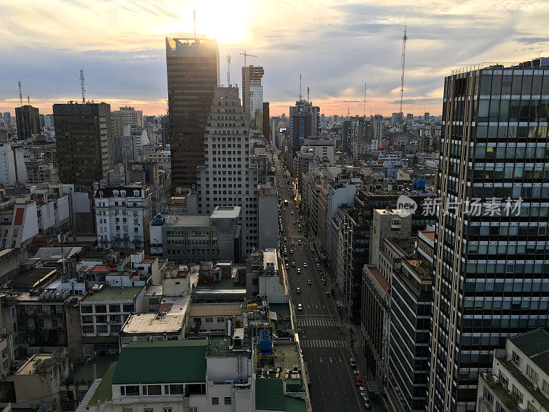 鸟瞰图的市中心布宜诺斯艾利斯