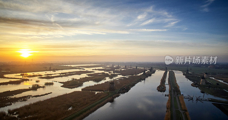 来自天空的Kinderdijk