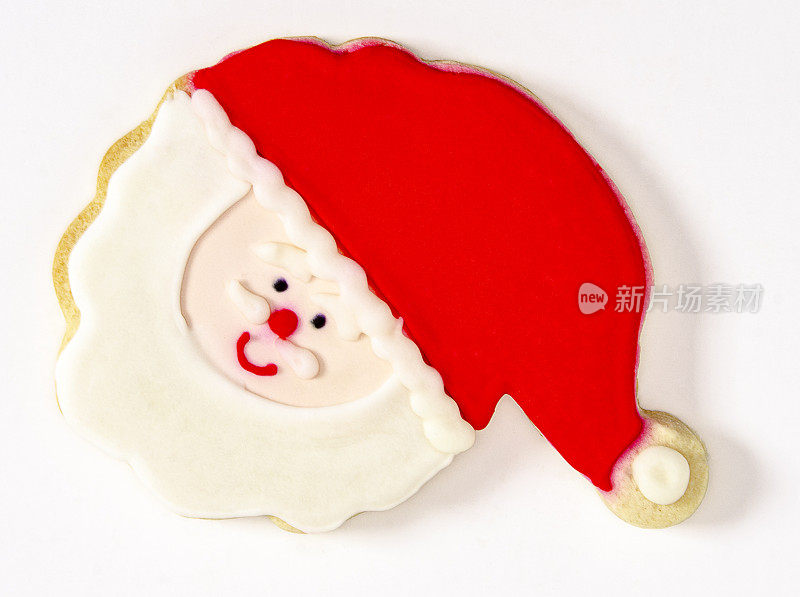 圣诞老人:在白色背景下孤立的冰圣诞饼干
