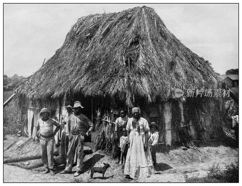 古色古香黑白照片:古巴比那尔德里约热内卢小屋