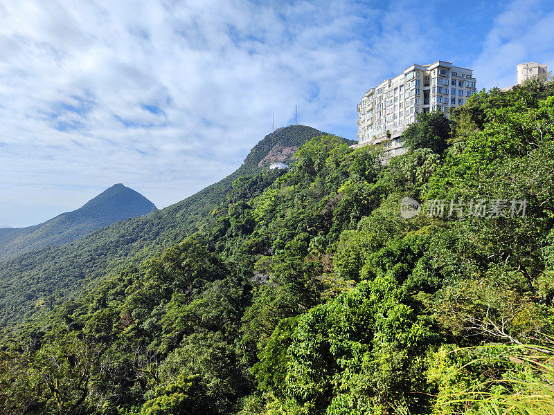 香港太平山郁郁葱葱的群山