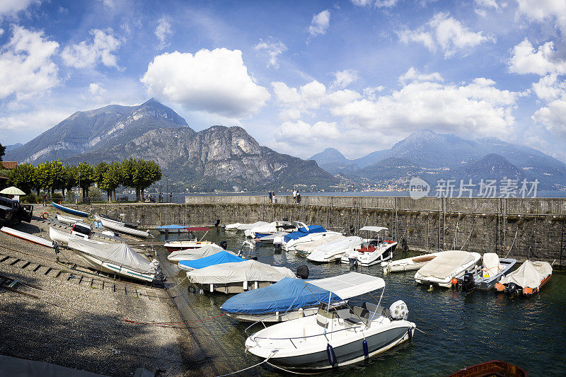 假期在意大利-美景码头在贝拉吉奥在科莫湖