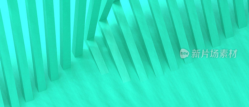 成功的业务。抽象建筑现代背景。绿-蓝的几何形状与动态图案设计技术概念。复制空间,灵感,website-3d呈现
